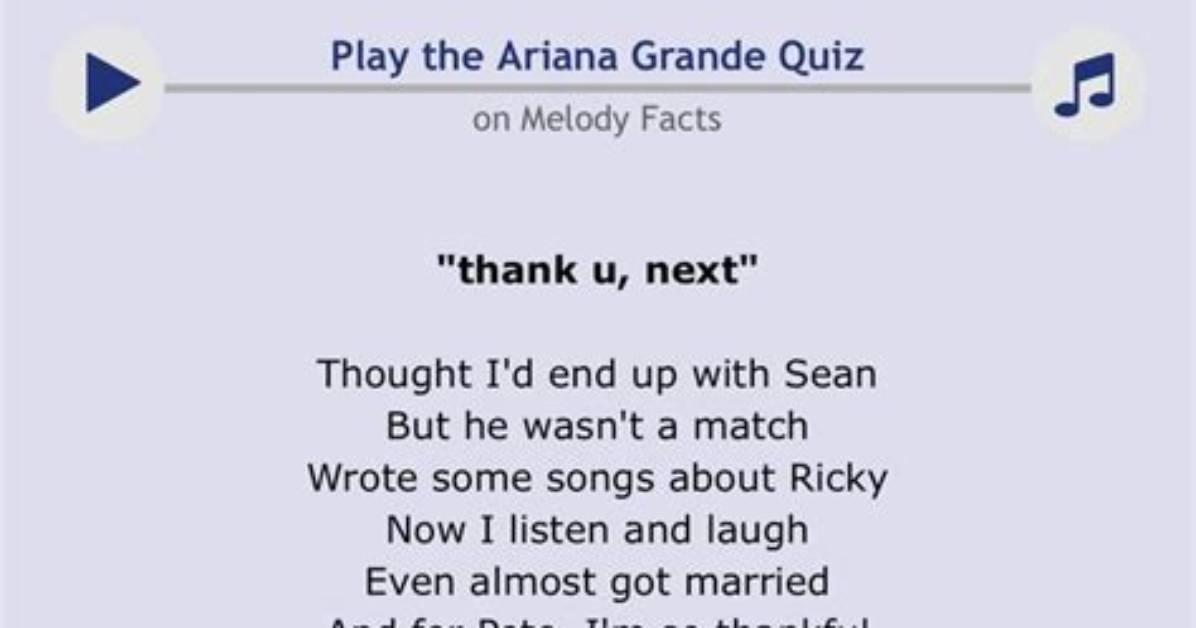 Ariana Grande Thank U Next Full Lyrics and Iconic Music