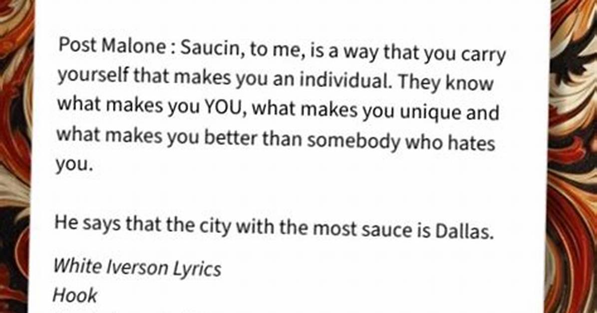 Behind the Hook What Saucin Saucin on You Actually Means and Why It