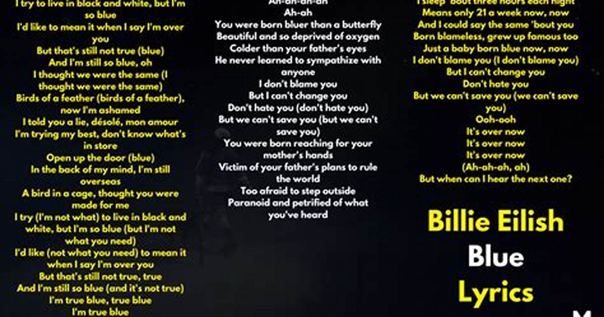 Billie Eilish Blue Lyrics Explained Full Meaning Track Links And