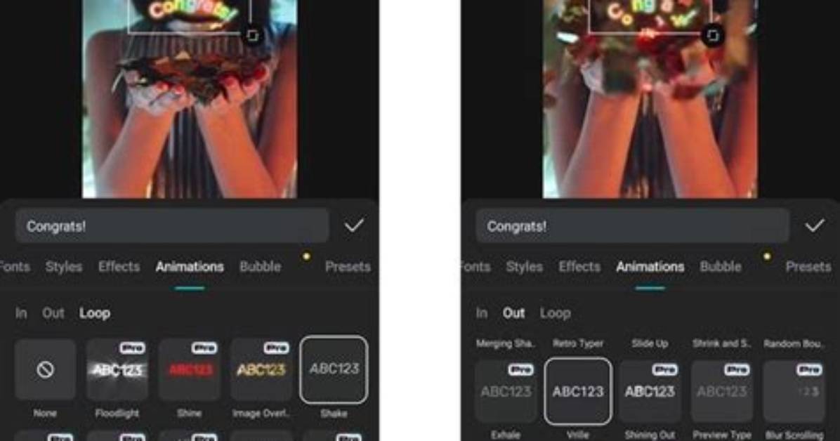 Capcut Text Motion Tested Preset Vs