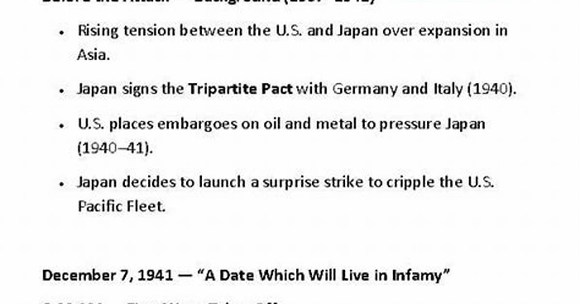 December 7 Countdown Timeline from Pearl Harbor Day to Major Winter