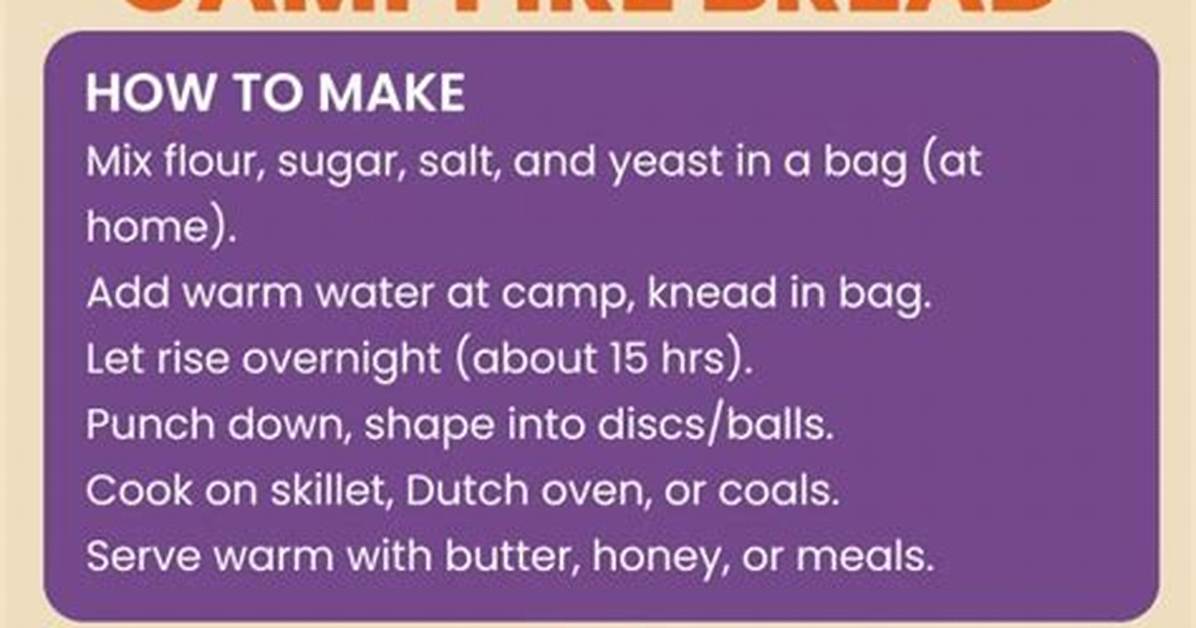 Exact Outdoor Boys Bread Recipe Step by Step Cast Iron