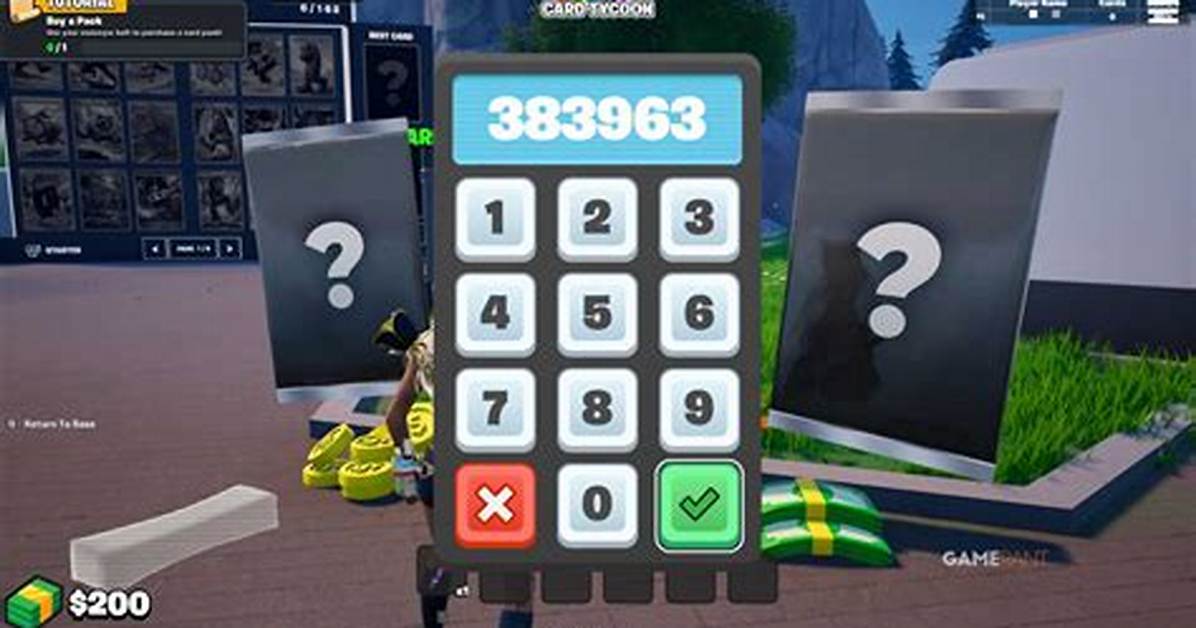 Fortnite Brainrot Card Tycoon Codes Are Secret Reward Codes
