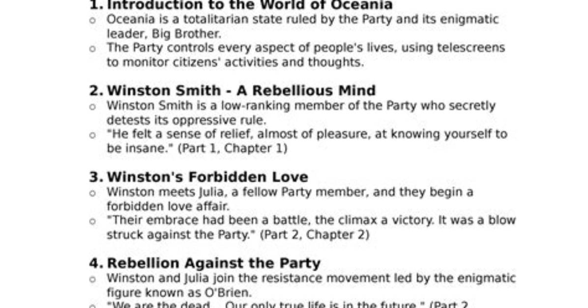 George Orwell S 1984 Explained Plot Summary Characters And