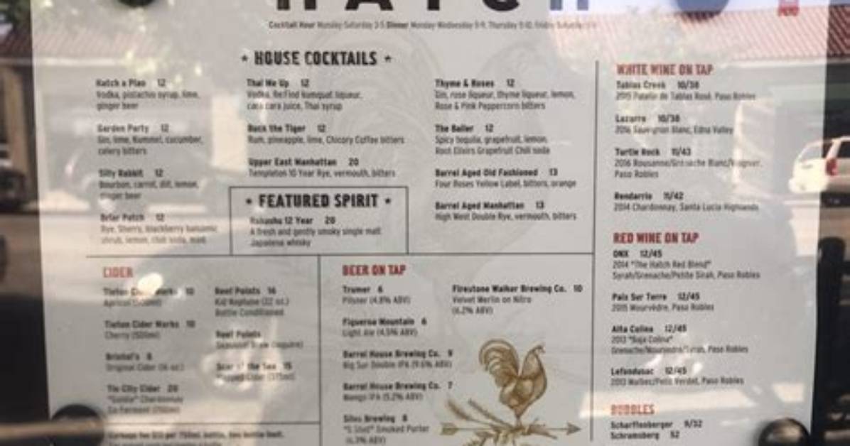 Inside the Hatch Paso Robles Menu Highlights Ambiance and Must Try