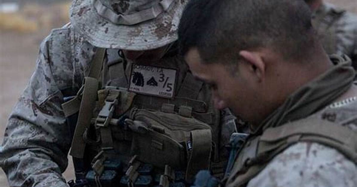 Lance Cpl Nicholas Ballesteros in Action Examining Official Marines Mil