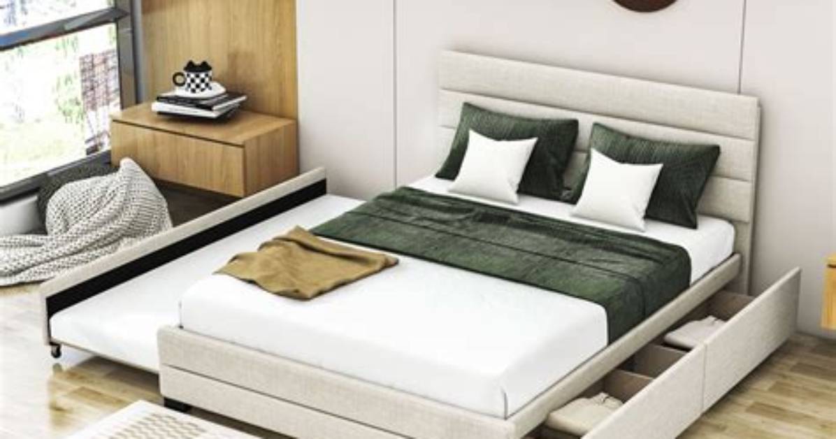 Latitude Run Jeilyn Platform Bed Hands on Real Photos Fabric Texture And