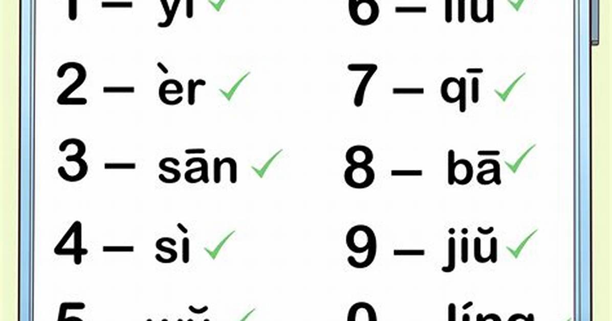 Mandarin Number Guide How 6 7