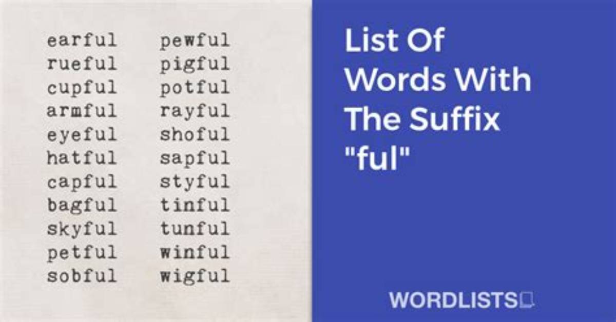 Master the Ful Suffix Essential Word Lists Rules And