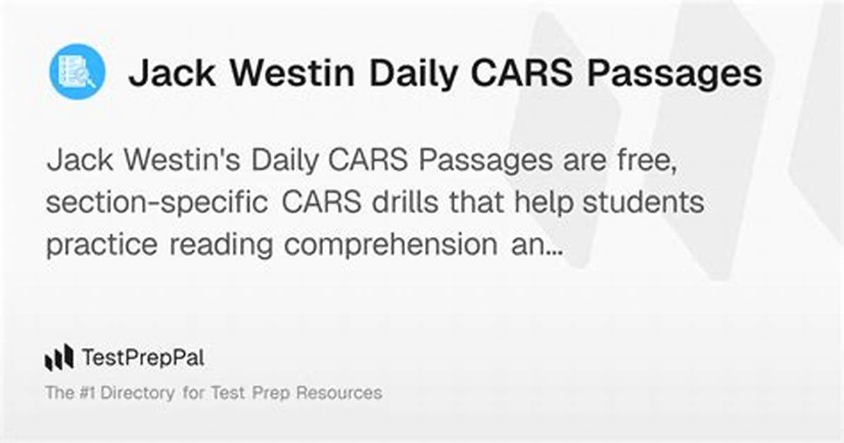 Mastering the Jack Westin Daily Cars Passage a Step by Step Routine for 128