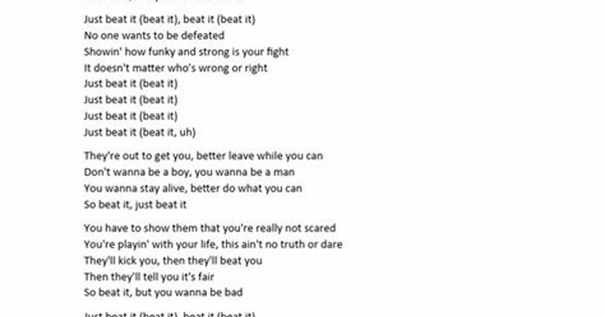 Michael Jackson Beat It Complete Lyrics Guide Meaning Songwriting And