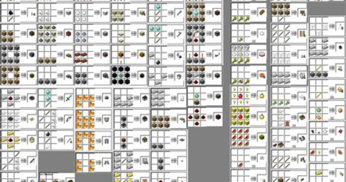Minecraft Book Crafting Visual Guide Grid Layout And