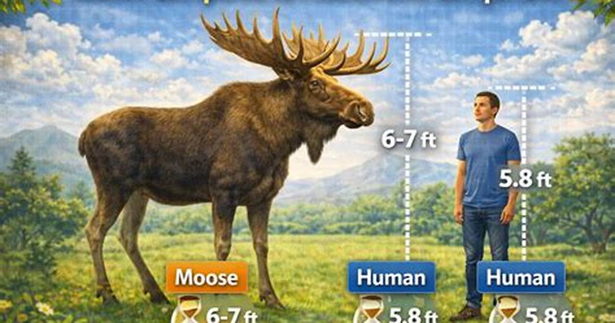Moose Compared to Human Ultimate Size Guide Threat Signs And