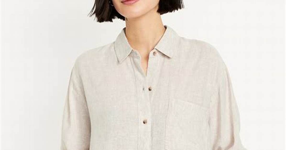 Old Navy Restocks Viral Linen Blend Loose Shirt Just in Time For