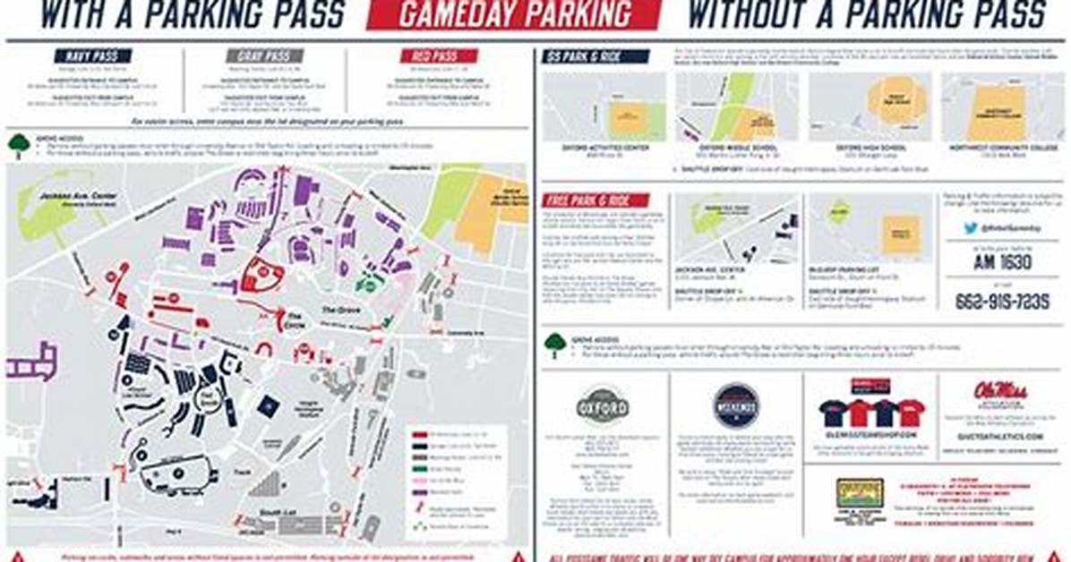 Ole Miss Gameday Parking Shuttle Survival Guide Lot Access Shuttles And