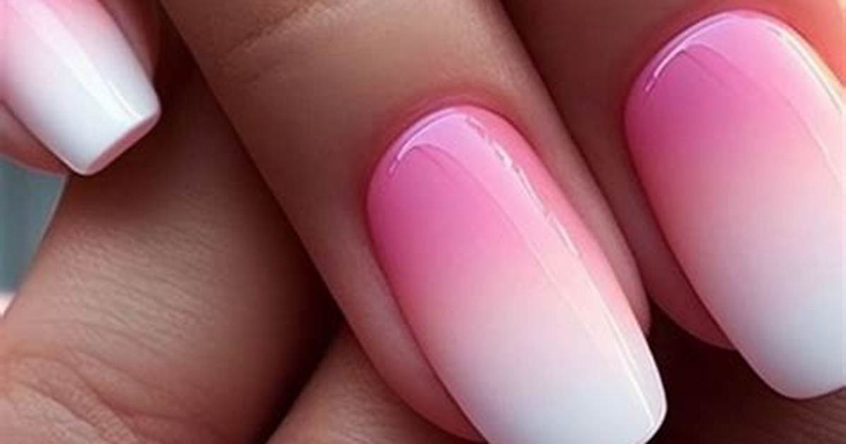 Pink and White Ombre Nails Gallery 25 Glazed Milky and Aura Designs That