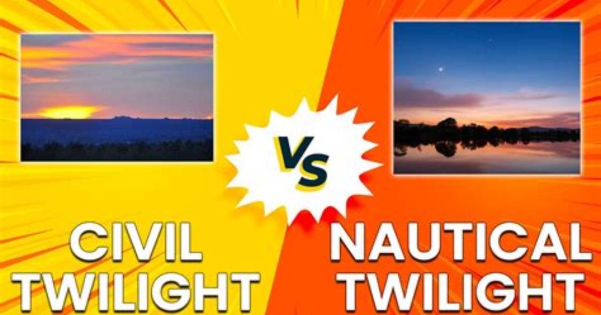 Side by Side Horizon Comparison Civil Twilight vs Nautical Twilight In