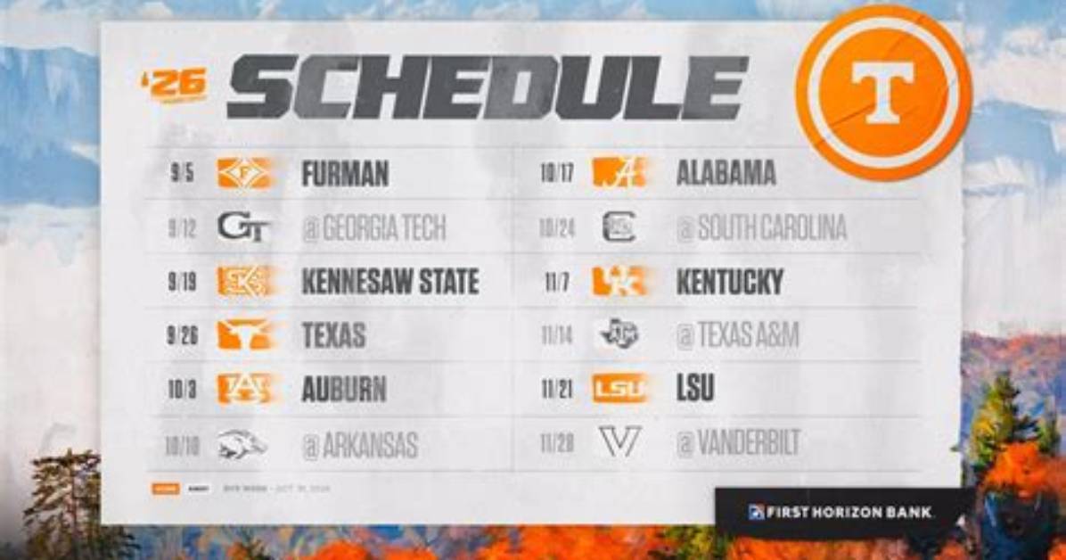 Tennessee Vols Football Schedule Faq Game Times Channels And