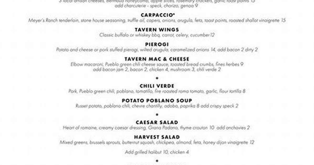 The Arvada Tavern Visitor Guide Menu Upstairs Lounge Hours And