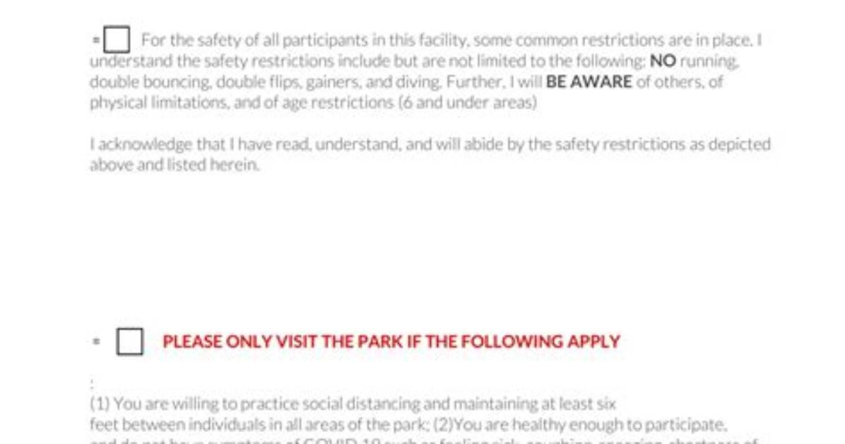The Complete Sky Zone Waiver Faq Age Limits Expiration And