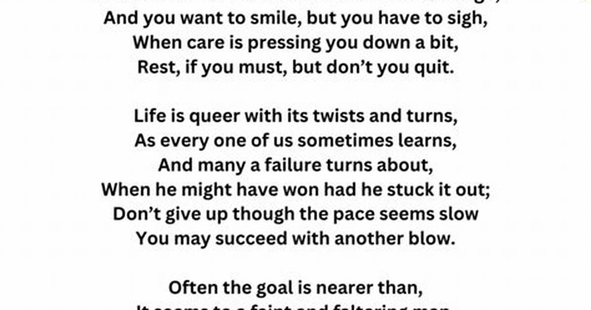 The Essential Guide to Don T Quit Core Meaning Stanzas And