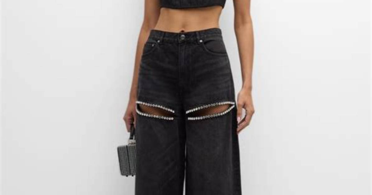 The Rise of the Crystal Folded Denim Skirt How Y2K Runway Glam