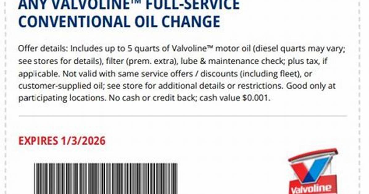 The Truth Behind the 50 off Valvoline Oil Change Coupon Legit Deal Or