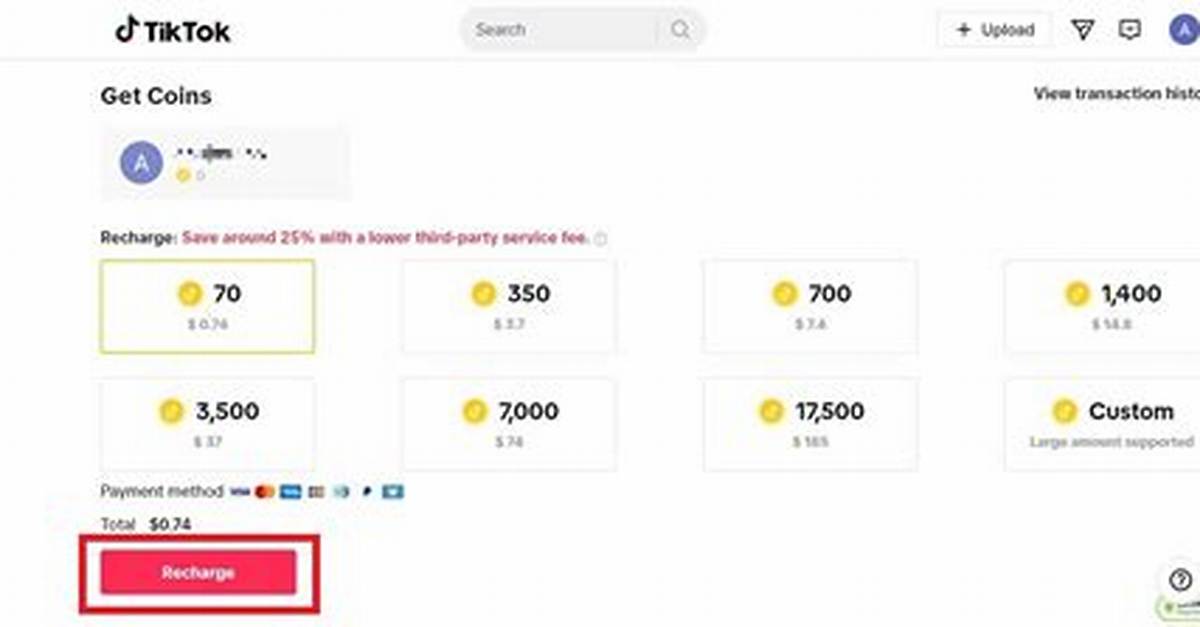 Tiktok Coin Recharge Price Breakdown Web Portal vs in App
