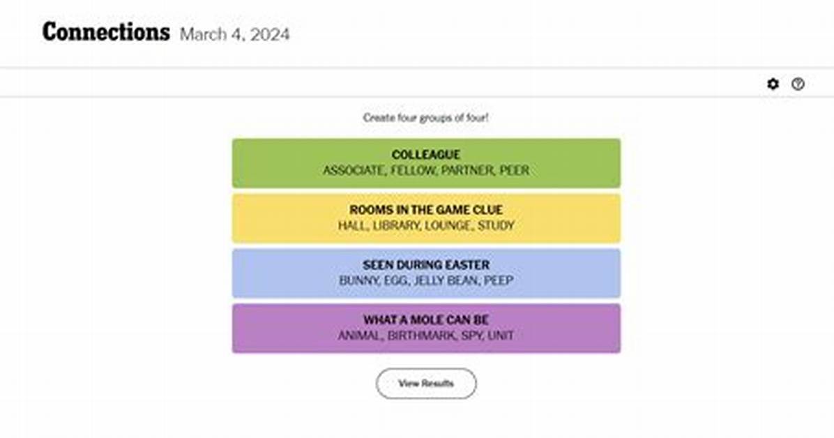 Today S Nyt Connections Visual Guide Color Themes And