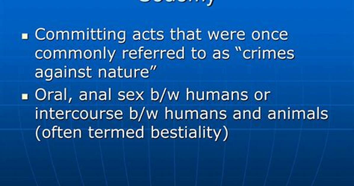 What Does Sodomy Mean a Timeline of the Allegations And